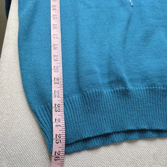 VTG 80s Regency Collection for Joyce Teal Floral Applique Sweater XL - Picture 8 of 10